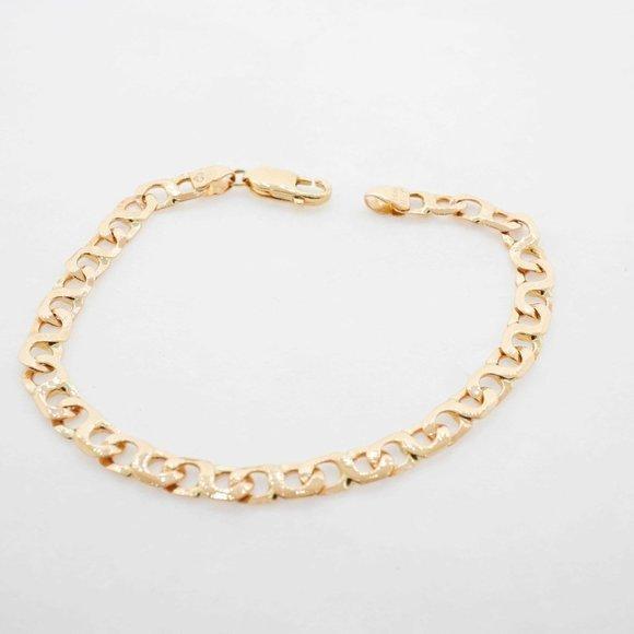 Estate 14k Yellow Gold Gemstone Bracelet 9.30g 7.75 Estate Sale Vintage Style